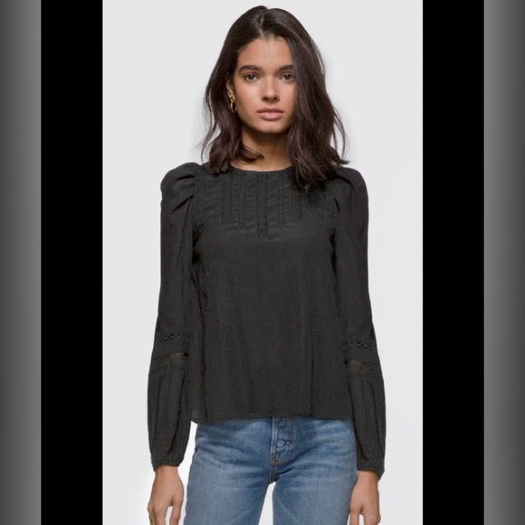 GREYLIN Miriam Pouf Sleeve Inset Trim Blouse size Small - Picture 1 of 13